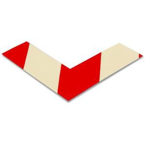 MIGHTY LINE AngleRW Bodenmarkierungsband, 2 Breiten, weißer Winkel mit roten Chevrons, PK100 | AX3KKG