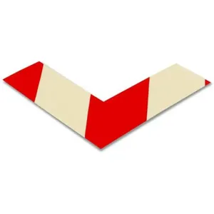 MIGHTY LINE AngleRW Floor Marking Tape, 2 Width, White Angle With Red Chevrons, PK100 | AX3KKG