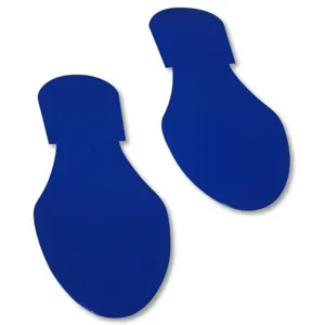 MIGHTY LINE BFtPrt Industrial Floor Tape Marker, Colored Blue Footprint, PK50 | AX3KKZ