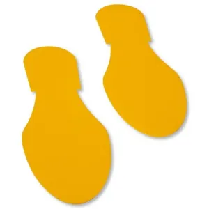 MIGHTY LINE YFtPrt Industrial Floor Tape Marker, Colored Yellow Footprint, PK50 | AX3KLF