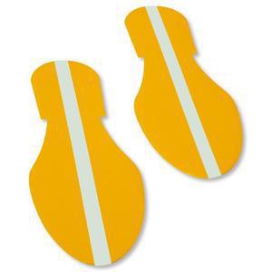 MIGHTY LINE YFTPRTGLOWCTR Industrie-Bodenmarkierungsband, gelber Fußabdruck mit leuchtender Mittellinie | AX3KKX