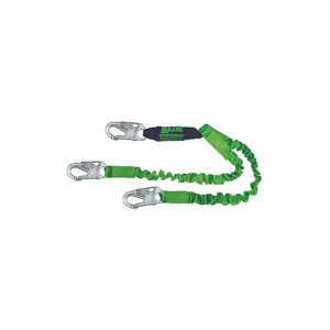 MILLER BY HONEYWELL 8798SS-Z7/6FTGN Shock-Absorbing Lanyard, 310 lbs. Capacity, 6 ft. Length, Steel Snap Hook | CJ3HXK 20A246