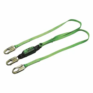 MILLER BY HONEYWELL 8798T-Z7/6FTGN Shock-Absorbing Lanyard, 310 lbs. Capacity, 6 ft. Length, Steel Snap Hook | CJ3HXA 20A263