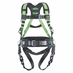 MILLER BY HONEYWELL R10CNTBBDP/3XLGN Full Body Harness, Positioning, Back/Hips, With Belt, Steel, Back/Shoulder, Mating | CJ2GJQ 19Y497