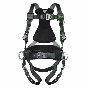 MILLER BY HONEYWELL RDT-TB-BDP/3XLBK Full Body Harness, Positioning, Back/Hips, With Belt, Steel, Back/Shoulder, Tongue | CJ2GLF 19Y747