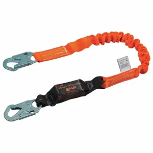 MILLER BY HONEYWELL T6111SS/6FTAF Shock-Absorbing Lanyard, 310 lbs. Capacity, 6 ft. Length, Steel Snap Hook | CJ3HXJ 20C055