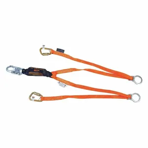 MILLER BY HONEYWELL T6121TB-Z7/6FTAF Shock-Absorbing Lanyard, 310 lbs. Capacity, 6 ft. Length, Steel Carabiner | CJ3HXM 20C079