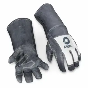 MILLER ELECTRIC 279876 MIG Welding Gloves, Keystone Thumb, Gauntlet Cuff, Premium, White Pigskin, Miller Classic | CT3GJB 240R54