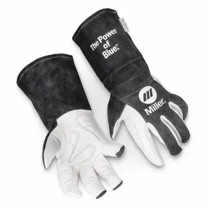 MILLER ELECTRIC 279898 TIG Welding Gloves, Wing Thumb, Gauntlet Cuff, Premium, Black Cowhide, Miller Classic | CT3GJR 240R56