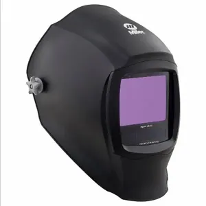 MILLER ELECTRIC 289714 Welding Helmet, Auto-Darkening, 4 Arc Sensors, Black, No Graphics, 13.4 sq in., Nylon | CN2QTP 271329 / 40CN04