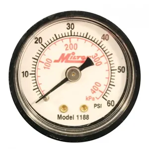 MILTON-INDUSTRIES 1188 Mini Pressure Gauge, Pressure Range 0 - 60 Lbs., 1/8 Inch NPT | CD8UGP