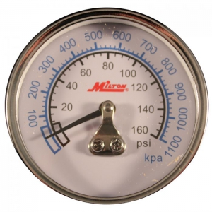 MILTON-INDUSTRIES 1191 Mini High Pressure Gauge, Pressure Range 0 - 160 Lbs., 1/4 Inch NPT | CD8UGT