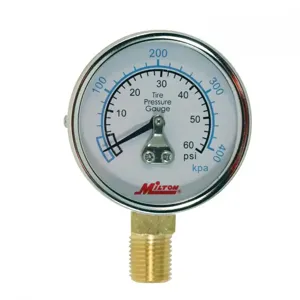 MILTON-INDUSTRIES 1193 Pressure Gauge, Pressure Range 0 - 60 Lbs., 1/4 Inch NPT | CD8UGV