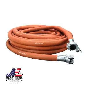 MILTON-INDUSTRIES 1638 Jackhammer Rubber Air Hose, 3/4 Inch Crimped Universal Coupling, 50 Feet | CD8UHU