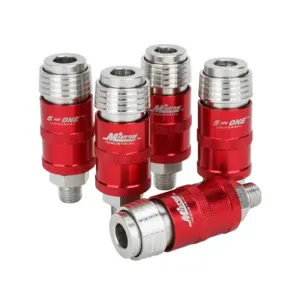 MILTON-INDUSTRIES 1751 Quick-Connect Industrial Coupler, Male, 1/4 Inch NPT, Pack of 5 | CD8UJL