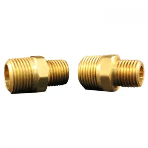 MILTON-INDUSTRIES 646-1 Hose Fitting, Hex Nipple, 3/8 x 1/4 Inch MNPT, Pack of 10 | CD8VBZ