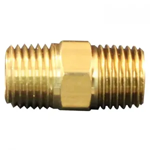 MILTON-INDUSTRIES 647-2 Hose Fitting, Hex Nipple, 1/4 x 1/4 Inch MNPT, Pack of 5 | CD8VCC