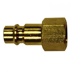 MILTON-INDUSTRIES 761 V Style Highflowpro Plug, Female, Size 1/4 Inch, Brass, Pack of 10 | CD8UDK