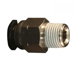 MILTON-INDUSTRIES s-2200-3 Push To Connect Tube Fitting, 1/4 Inch MNPT 1/4 Inch O.D., Pack of 5 | CD8TKV