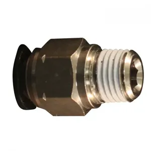 MILTON-INDUSTRIES s-2200-9 Push To Connect Tube Fitting, 1/4 Inch MNPT 3/8 Inch O.D., Pack of 5 | CD8TKY