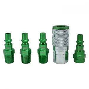 MILTON-INDUSTRIES S-305AKIT Coupler And Plug Kit, A Style, Green, 1/4 Inch NPT, Pack of 6 | CD8TNK