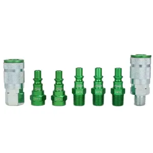 MILTON-INDUSTRIES S-307AKIT Coupler And Plug Kit, A Style, Green, 1/4 Inch NPT, Pack of 6 | CD8TNP