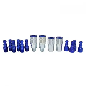 MILTON-INDUSTRIES S-314TKIT Coupler And Plug Kit, T Style, Blue, 1/4 Inch NPT, Pack of 6 | CD8TPA