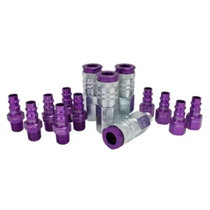 MILTON-INDUSTRIES S-314VKIT Coupler And Plug Kit, V Style, Purple, 1/4 Inch NPT, Pack of 6 | CD8TPB