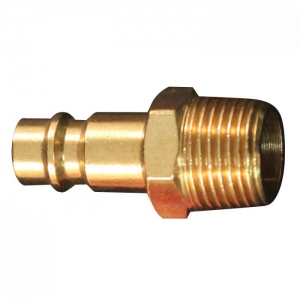 MILTON-INDUSTRIES s-762 Male Plug, Highflowpro V Style, Brass, 3/8 Inch MNPT, Pack of 10 | CD8TDC