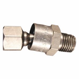 MILTON S-659 Swivel Hose Fitting, 1/4 Inch Size NPT, Steel, 2 Inch Overall Length, S-659 | CT3GPP 50DX03