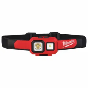 MILWAUKEE 2104 Headlamp, 450 lm Max Brightness, 25 hr Max Run Time, 100 m Max Beam Distance, Black/Red | CT3KTG 55JC13