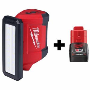 MILWAUKEE 2367-20, 48-11-2420 Flood Light and Battery, M12, Battery Included, 700 lm Max, 2 Modes, Keyhole/Magnetic | CT3KBZ 385JM6