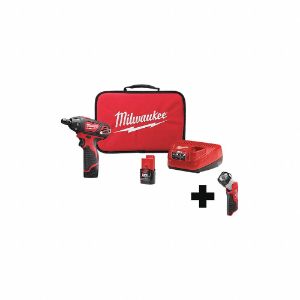 MILWAUKEE 2401-22 49-24-0146 Cordless Screwdriver Kit, 1/4 Inch Size, 12V, Battery Included | CF2LPV 338AG4