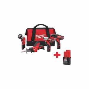 MILWAUKEE 2498-24, 48-11-2420 Cordless Combination Kit, 12VDC Volt, 3 Tools, 3/8 Inch Drill, Impact Driver | CP2LLR 643F94