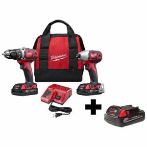 MILWAUKEE 2691-22, 48-11-1820 Cordless Combination Kit, 18VDC Volt, 2 Tools, 1/2 Inch Drill | CP2LGG 373WH7