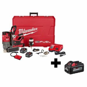 MILWAUKEE 2788-22HD, 48-11-1865 Lineman Magnetic Drill Kit, 18V DC, Permanent, 1 1/2 Inch Drilling Capacity Inch Steel | CT3JYT 356XJ4
