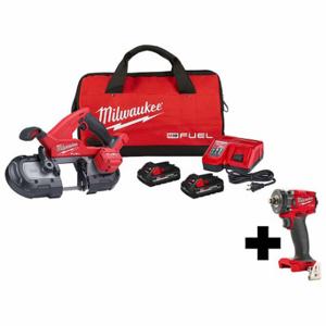 MILWAUKEE 2829-22, 2855-20 Bandsägen-Set, 18 VDC Volt, 2 Werkzeuge, Schlagschrauber, Bandsäge | CP2LEE 384NU0