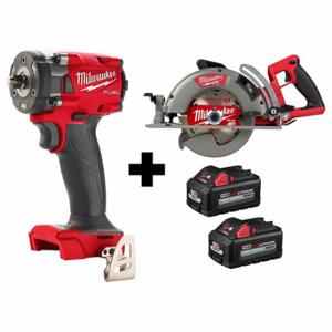 MILWAUKEE 2854-20, 2830-20, 48-11-1862 Impact Wrench Kit, 18V DC Volt, 2 Tools, Impact Wrench, M18 FUEL | CP2LMY 384NN1
