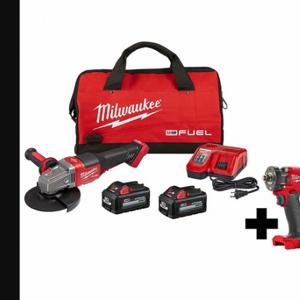 MILWAUKEE 2980-22, 2855-20 Schleifer-Set, 18 VDC Volt, 2 Werkzeuge, Schlagschrauber, Winkelschleifer | CP2LMW 384NT4