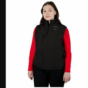 MILWAUKEE 334B-20M Heated Vest, Womens, M, Black, 8 hr, 37 1/2 Inch Max Chest Size, 5 Outside Pockets | CP3PHK 384WA3