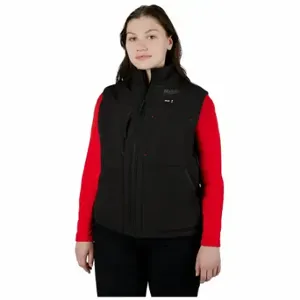 MILWAUKEE 334B-20S Heated Vest, Womens, S, Black, 8 hr, 35 1/2 Inch Max Chest Size, 5 Outside Pockets | CP3PHF 384WA4