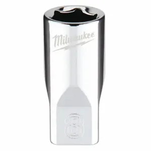 MILWAUKEE 45-34-9034 Standard Socket, 1/4 Inch Drive Size, 8.00 mm Socket Size, 6-Point, Std, Chrome | CT3PEU 60RH17