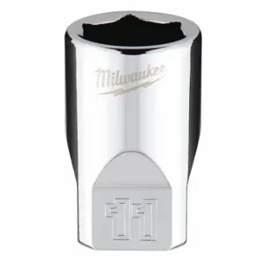 MILWAUKEE 45-34-9037 Standard Socket, 1/4 Inch Drive Size, 11.00 mm Socket Size, 6-Point, Std, Chrome | CT3PEC 60RH20