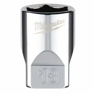 MILWAUKEE 45-34-9039 Standard Socket, 1/4 Inch Drive Size, 13.00 mm Socket Size, 6-Point, Std, Chrome | CT3PGD 60RH22