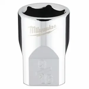 MILWAUKEE 45-34-9065 Standard Socket, 3/8 Inch Drive Size, 9/16 Inch Socket Size, 6-Point, Std, Chrome | CT3PFZ 60RH42