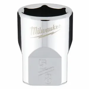 MILWAUKEE 45-34-9066 Standard Socket, 3/8 Inch Drive Size, 5/8 Inch Socket Size, 6-Point, Std, Chrome | CT3PFT 60RH43