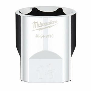 MILWAUKEE 45-34-9110 Standard Socket, 1/2 Inch Drive Size, 1 1/8 Inch Socket Size, 6-Point, Std, Chrome | CT3PDB 60RH83