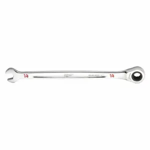 MILWAUKEE 45-96-9208 Ratcheting Combination Wrench, Chrome Vanadium Steel, Chrome, 1/4 Inch Head Size, Std | CT3NDG 60RJ19