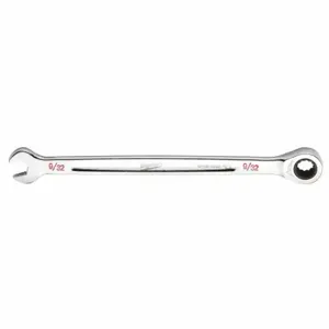 MILWAUKEE 45-96-9209 Ratcheting Combination Wrench, Chrome Vanadium Steel, Chrome, 9/32 Inch Head Size, Std | CT3NEG 60RJ20