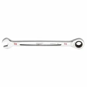 MILWAUKEE 45-96-9212 Ratcheting Combination Wrench, Chrome Vanadium Steel, Chrome, 3/8 Inch Head Size, Std | CT3NDZ 60RJ23